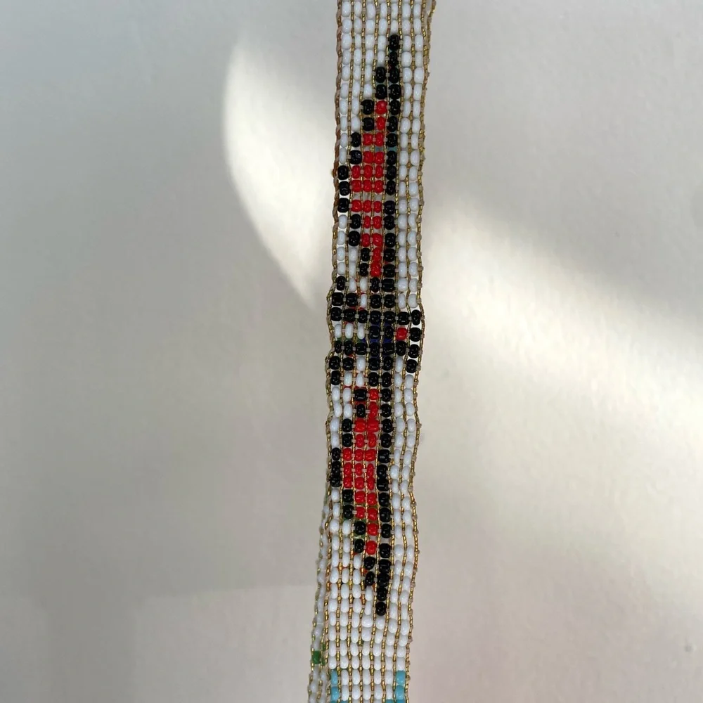 Vintage Handmade Native American Multi Color Seed Bead Stretch Headband